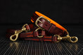 Bild in Galerie-Betrachter laden, Halsband braun Orange Leder