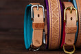 Bild in Galerie-Betrachter laden, Hundehalsband Halsband aus Leder Natur bunt