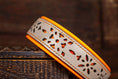 Bild in Galerie-Betrachter laden, Hundehalsband aus Leder mit Lochmuster Halsband Lederhalsband Orange Asche Grau