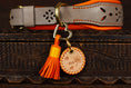 Bild in Galerie-Betrachter laden, Hundemarke Hundemarken aus Leder lautlos leise Ledermarke Hund dogtag Orange