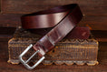 Bild in Galerie-Betrachter laden, Ledergürtel Dunkelbraun Edelstahl