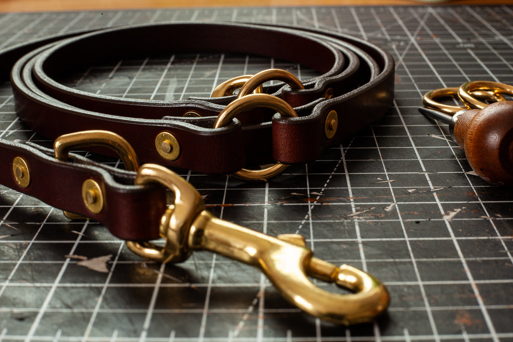 Handgefertigte Lederleine. Hundeleine aus Leder aus der JZ Ledermanufaktur