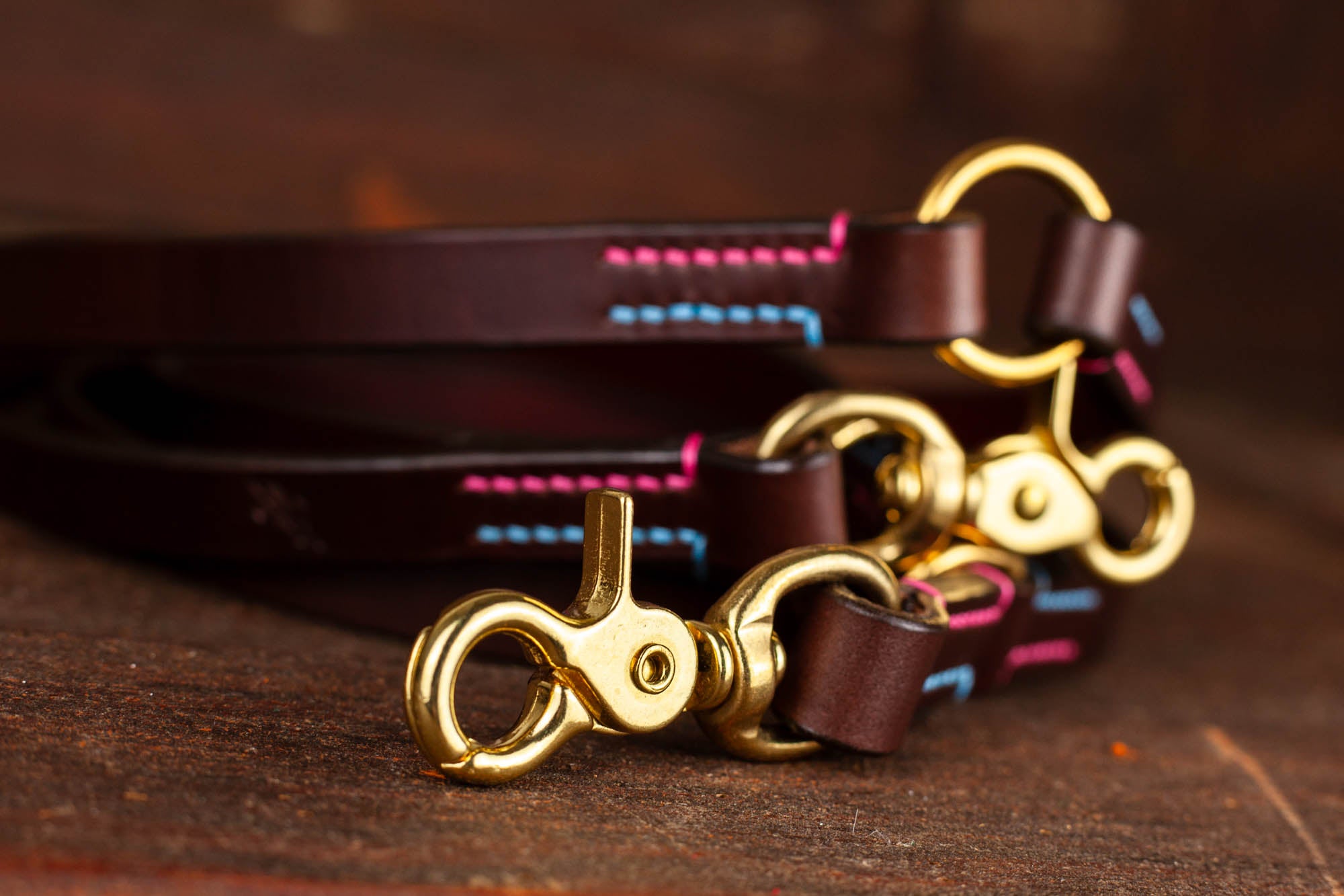 Hundeleine Lederleine Leine aus Leder verstellbar Scherenkarabiner