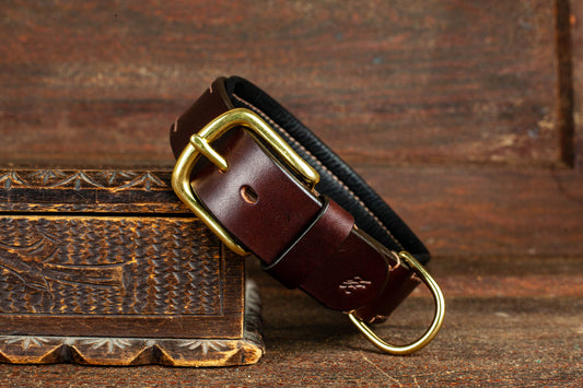 Halsband Hundehalsband ELODY gepolstert dunkelbraun schwarz gold