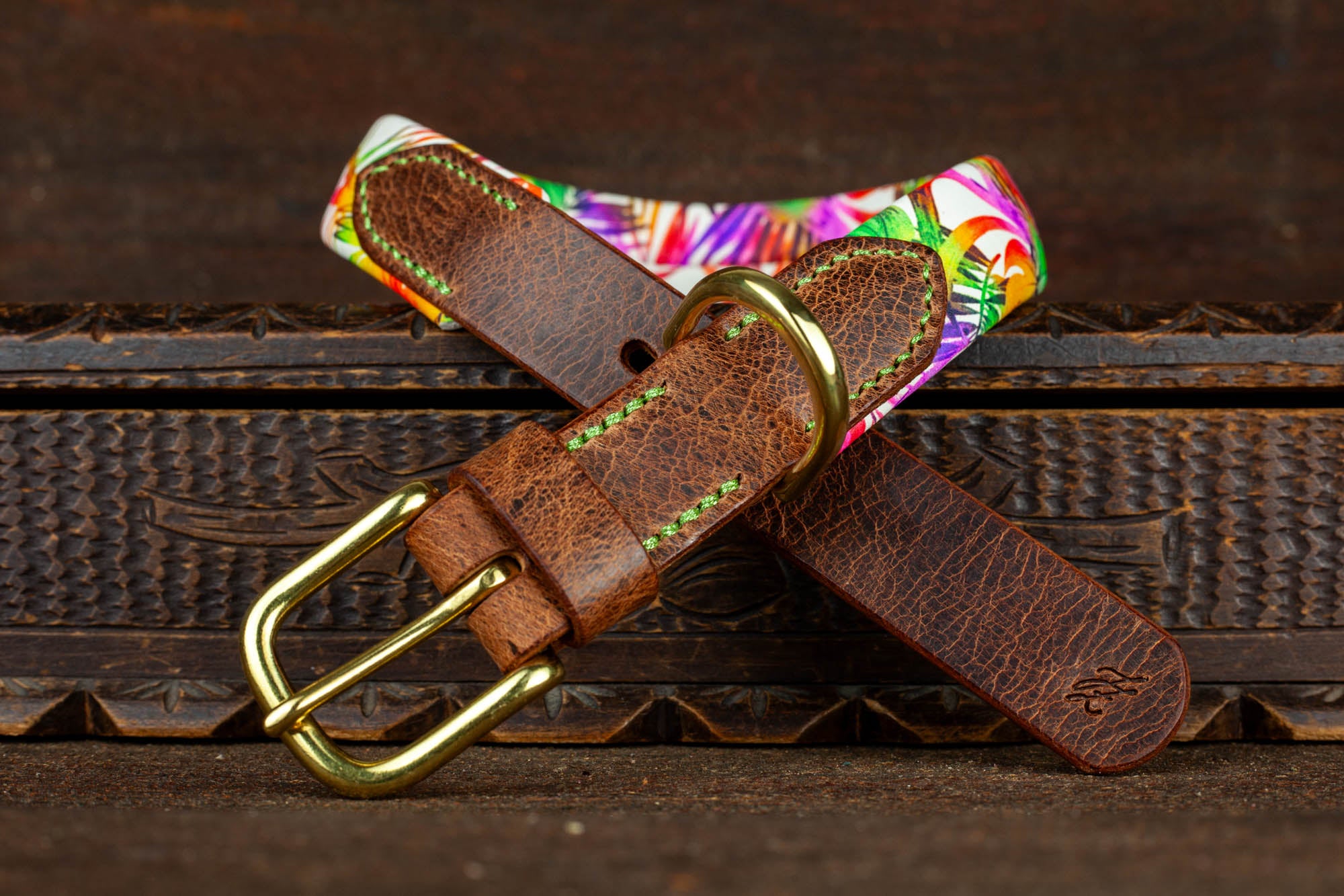 Halsband Leder bunt Hawai