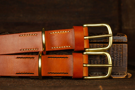 Hundehalsband Leder Cognac Messing