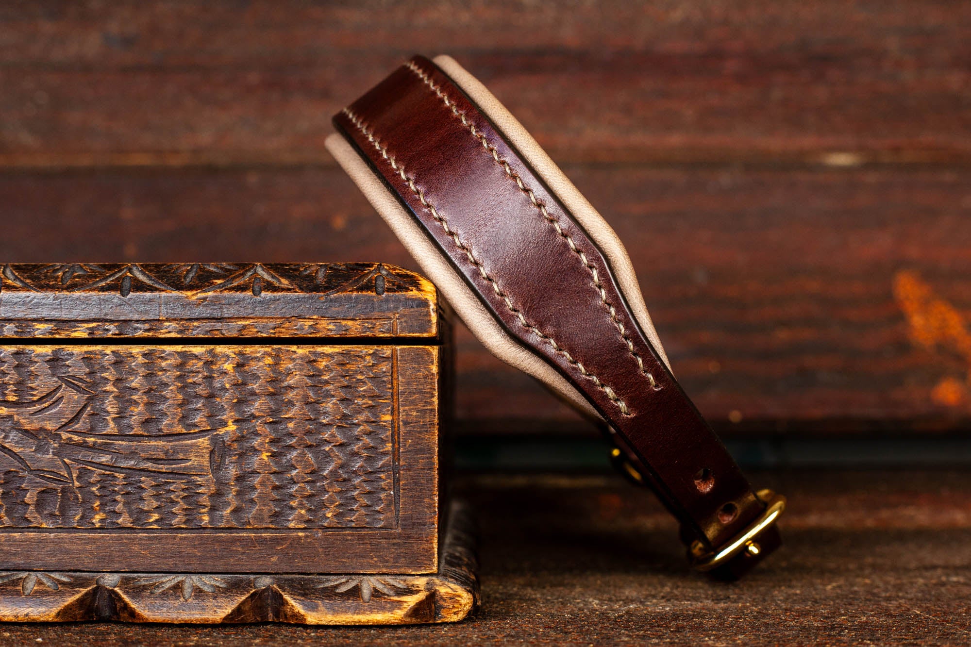HUndehalsband Leder