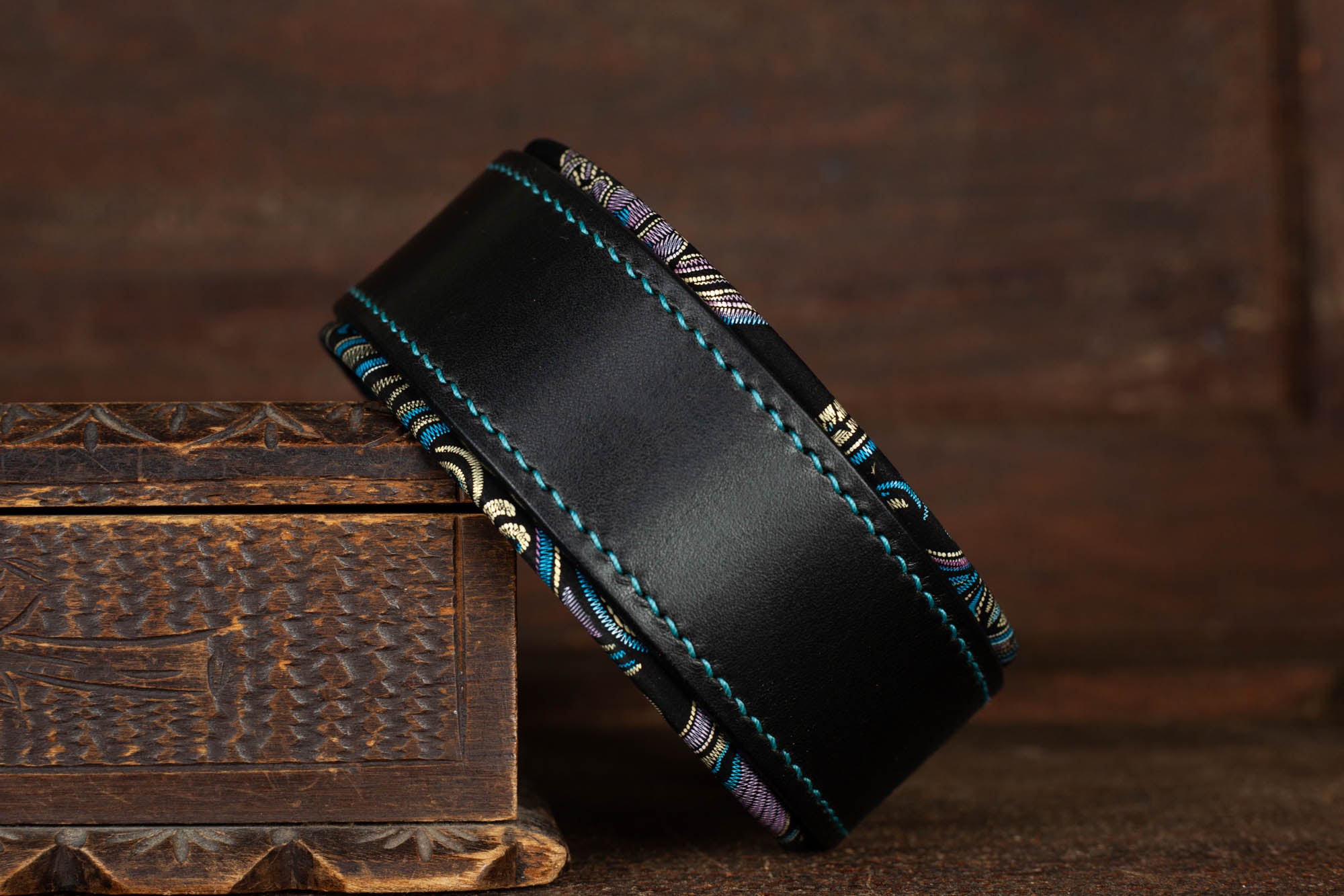 Halsband Leder Hund breit