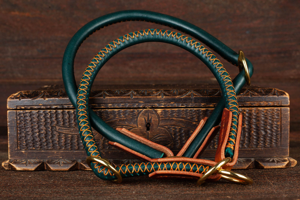 Lederhalsband rund Leder Zugstop