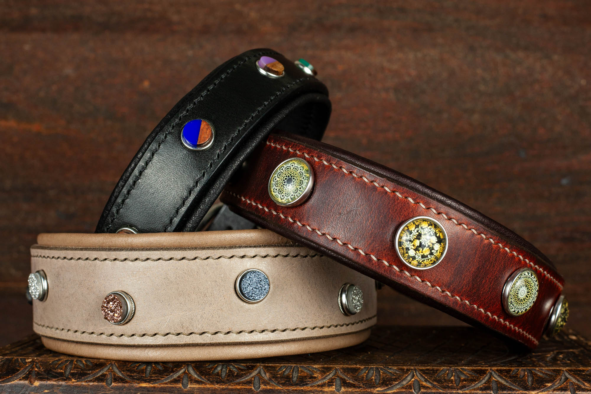 Hundehalsband Halsband Halsbänder Leder bunt Individuell