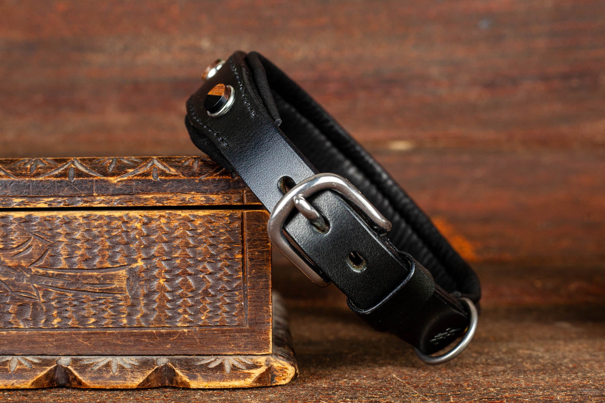 Lederhalsband schwarz 