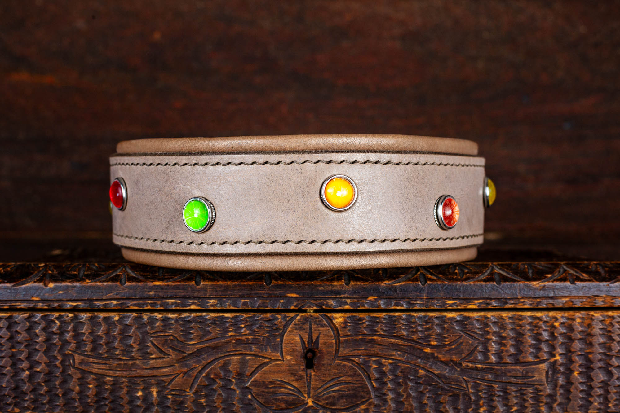 Hundehalsband zum selber gestalten Leder Chunks