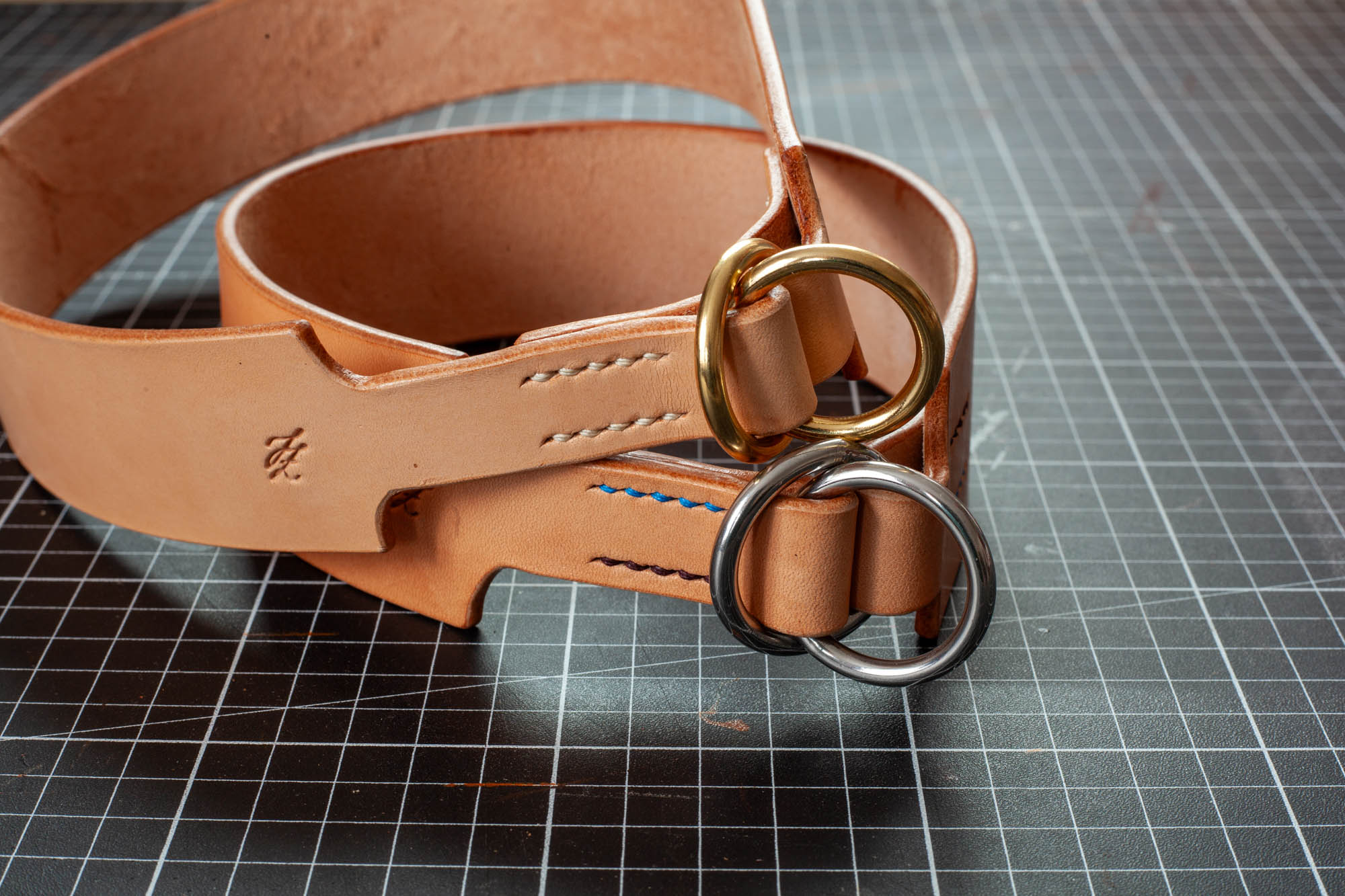Zugstopphalsband Zugstopp Halsband aus Leder Natur