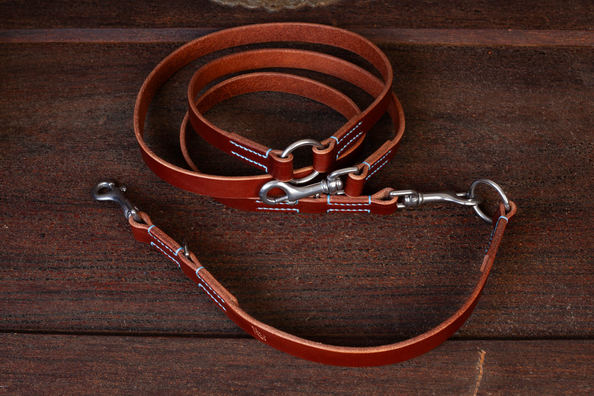 Multifunktionelle Hundeleine aus Leder Lederleine Leine verstellbar 