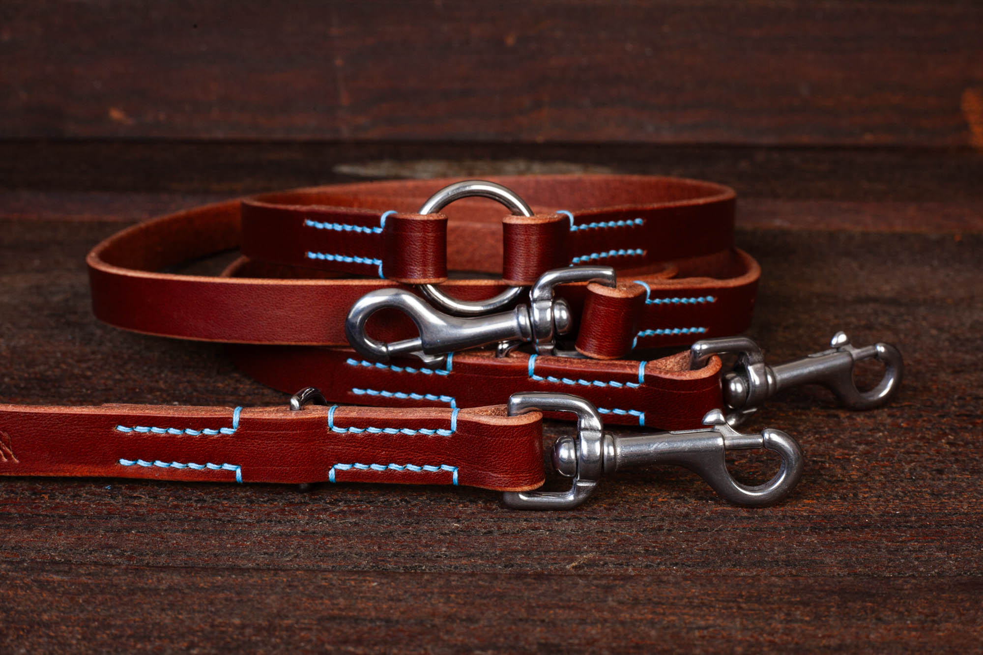 Multifunktionelle Hundeleine aus Leder Lederleine Leine verstellbar