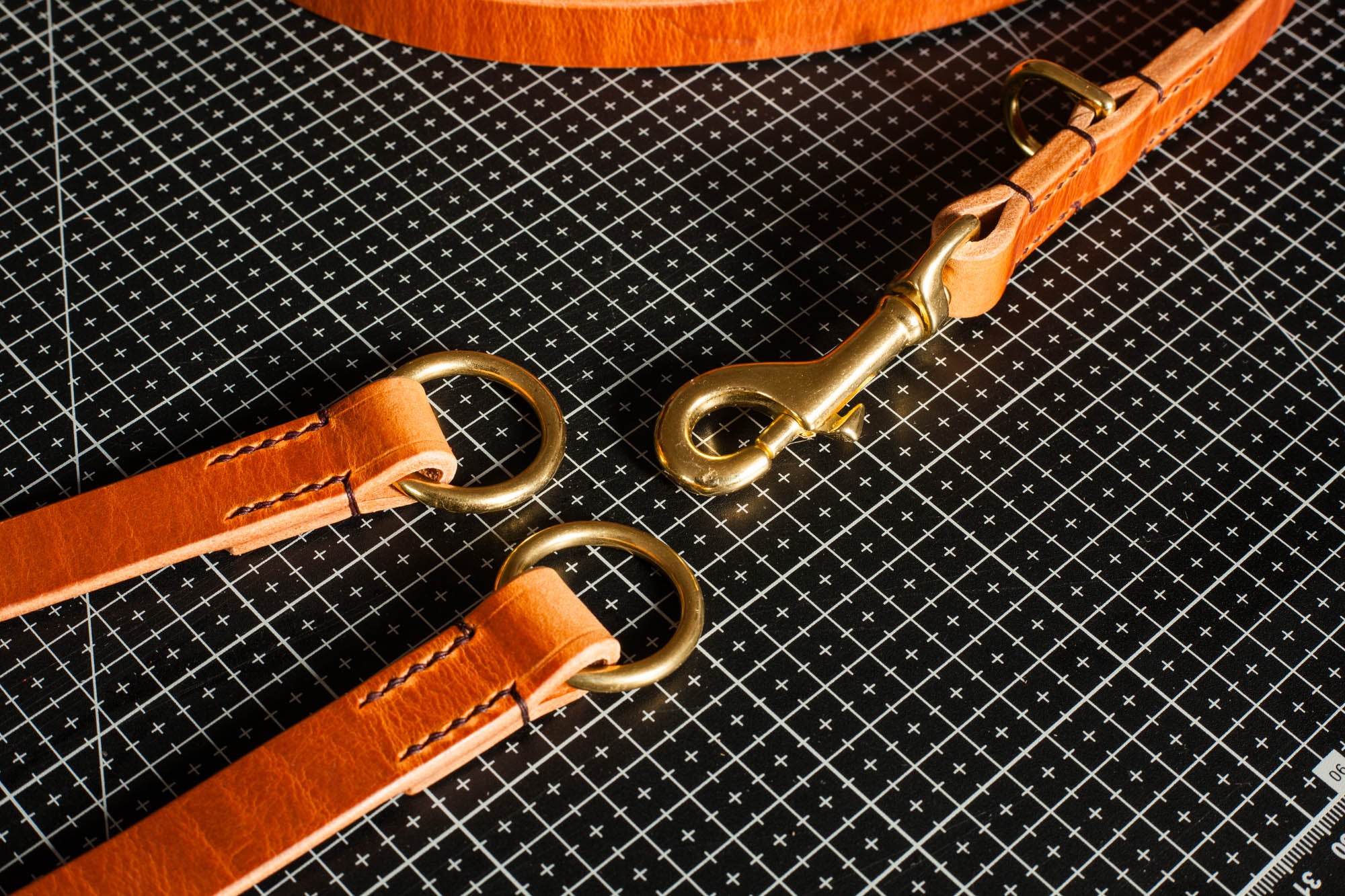 Koppelleine Leder Doppelführer zwei Hunde