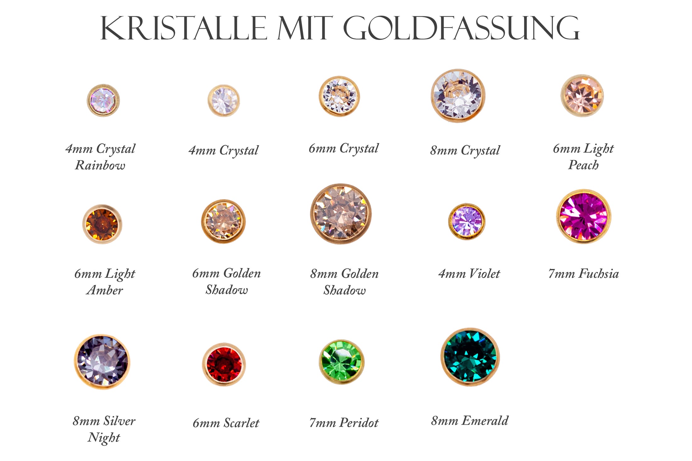 Strassnieten Kristalle gold Swarovski