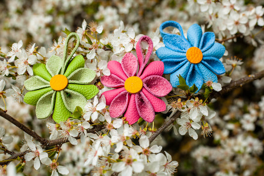 Lederblume SChlüsselanhänger