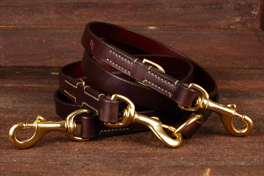 Multifunktionelle Hundeleine aus Leder Lederleine Leine verstellbar Wandelwunder Leine hangfefertigt