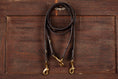 Bild in Galerie-Betrachter laden, Multifunktionelle Hundeleine aus Leder Lederleine Leine verstellbar Dunkelbraun
