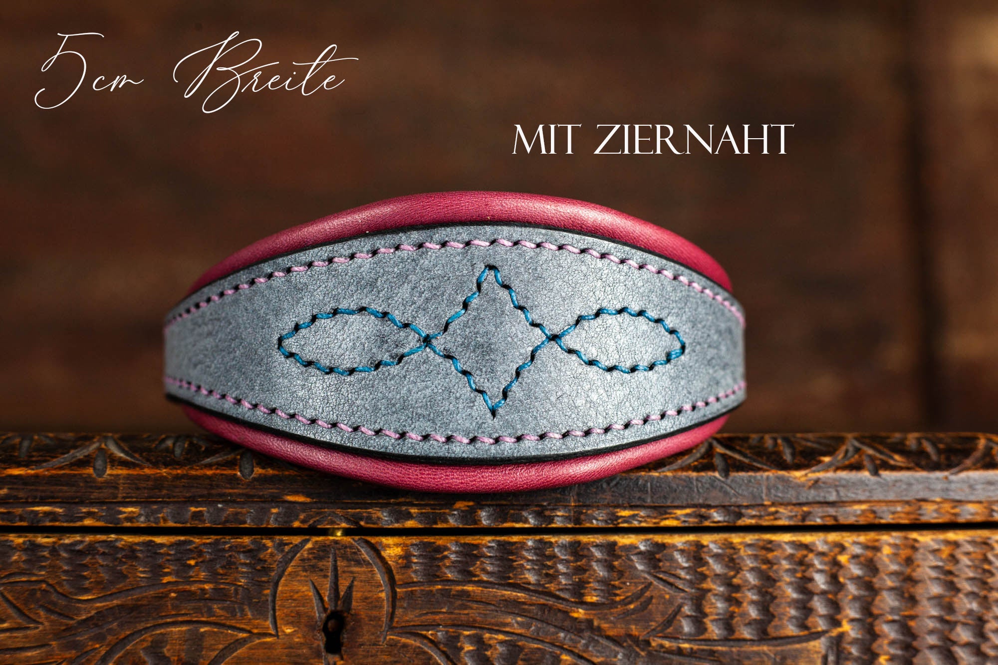 Windhundhalsband Leder 5cm