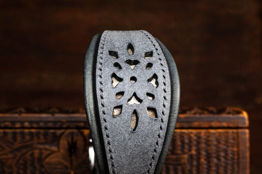 Windhundhalsband Halsband für Windhund Galgo Whippet Windspiel aus Leder mit Lochmuster 