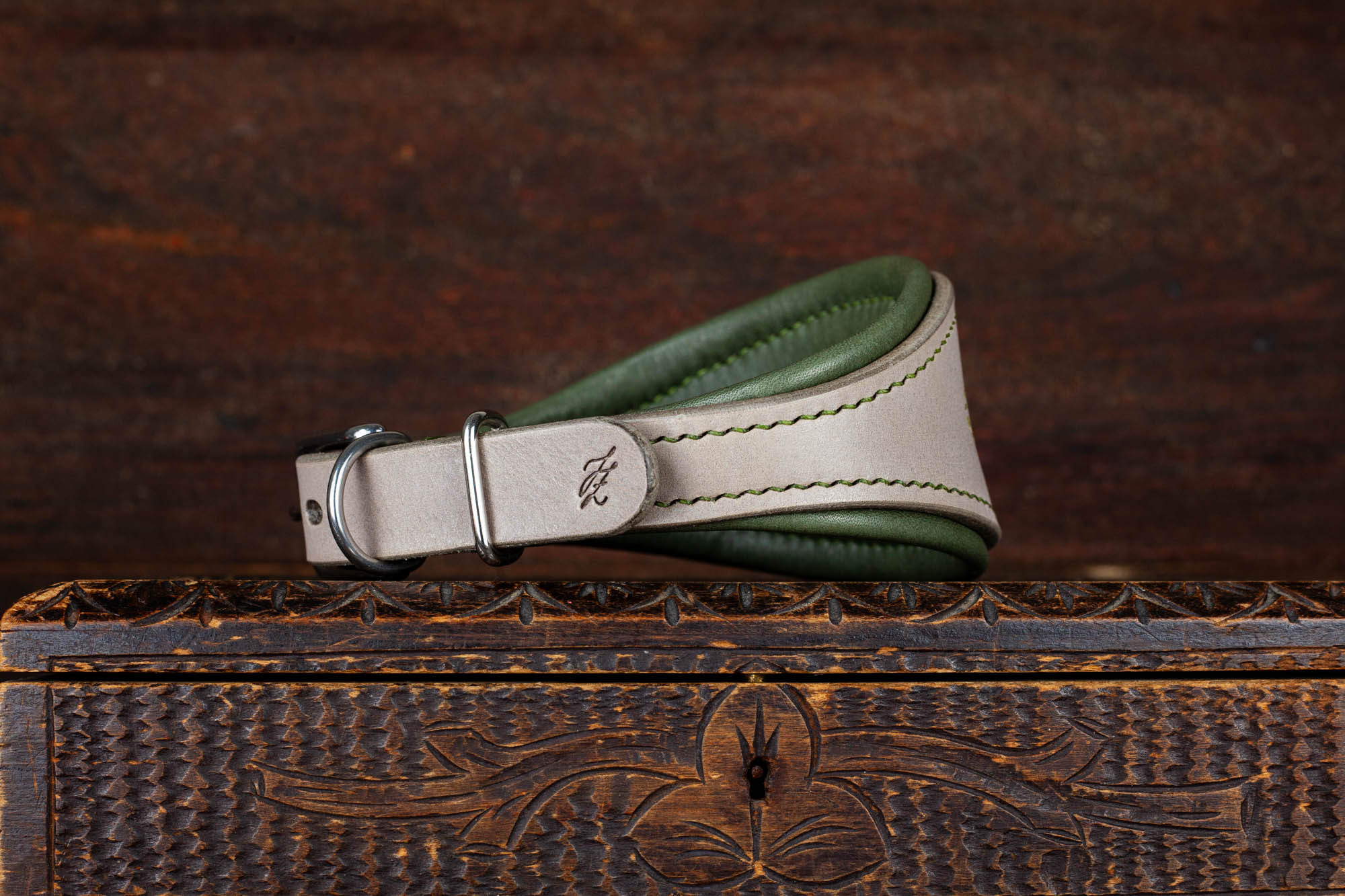 breites Hundehalsband Windhundhalsband Galgo Whippet aus Leder