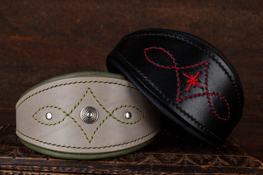 Windhundhalsband breit Leder