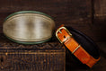Bild in Galerie-Betrachter laden, Windhundhalsband Leder breit Olivgrün Khaki Cognac

