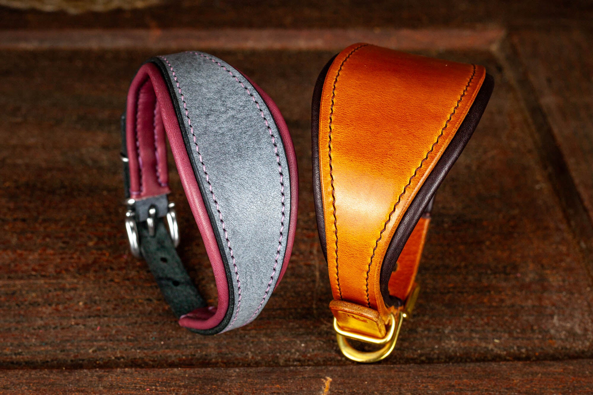 Windhundhalsband Halsband für Windhund Galgo Whippet Windspiel aus Leder exklusives Hundezubehör