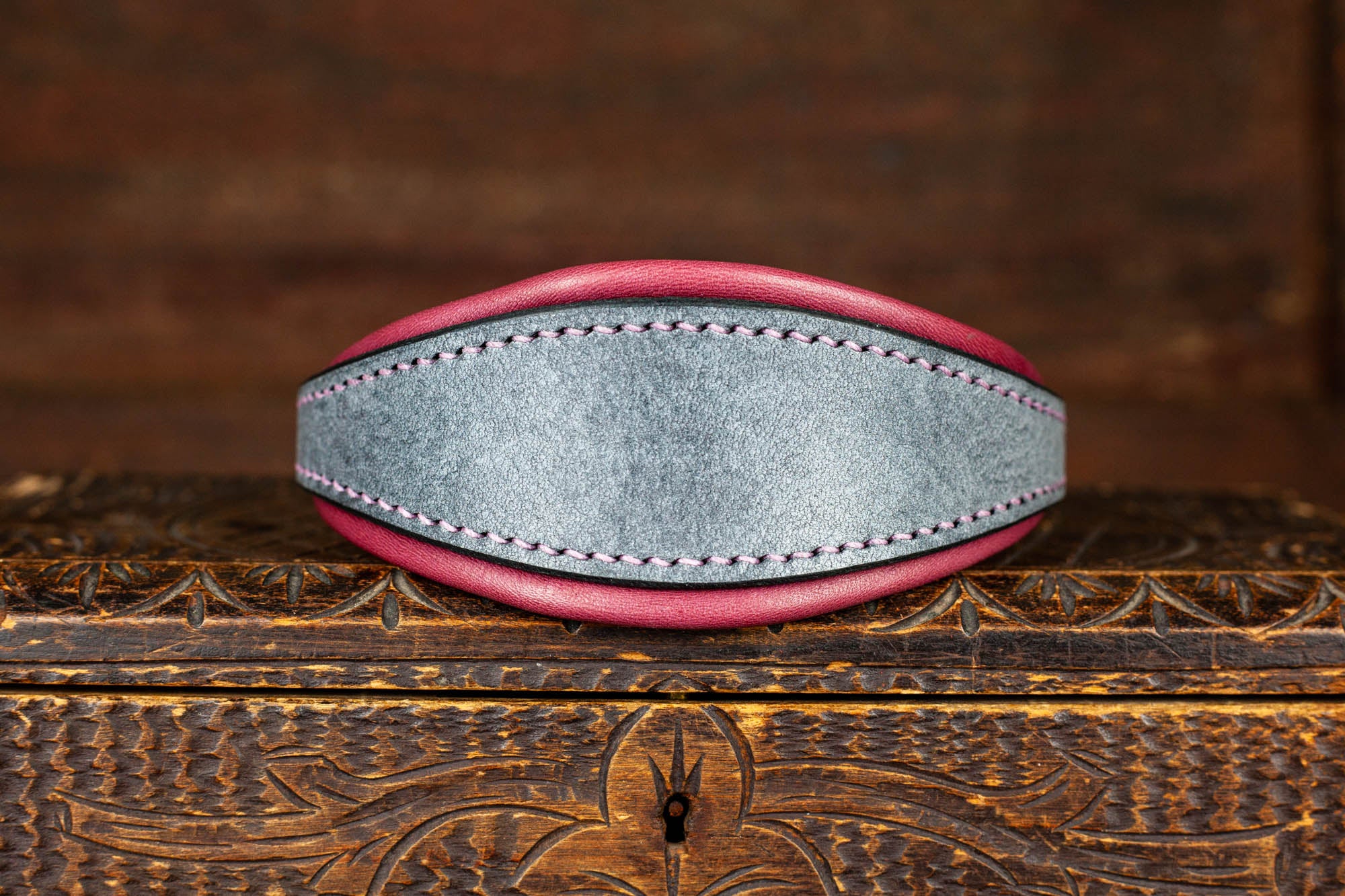 Windhundhalsband Halsband für Windhund Galgo Whippet Windspiel aus Leder 5cm breit