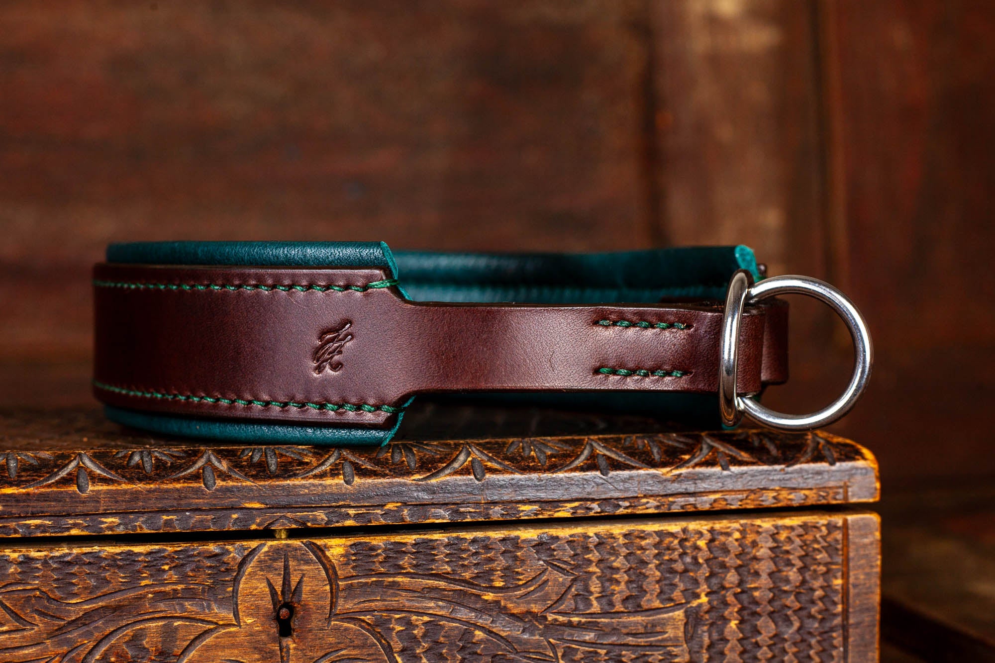 Halsband Zugstopp Leder